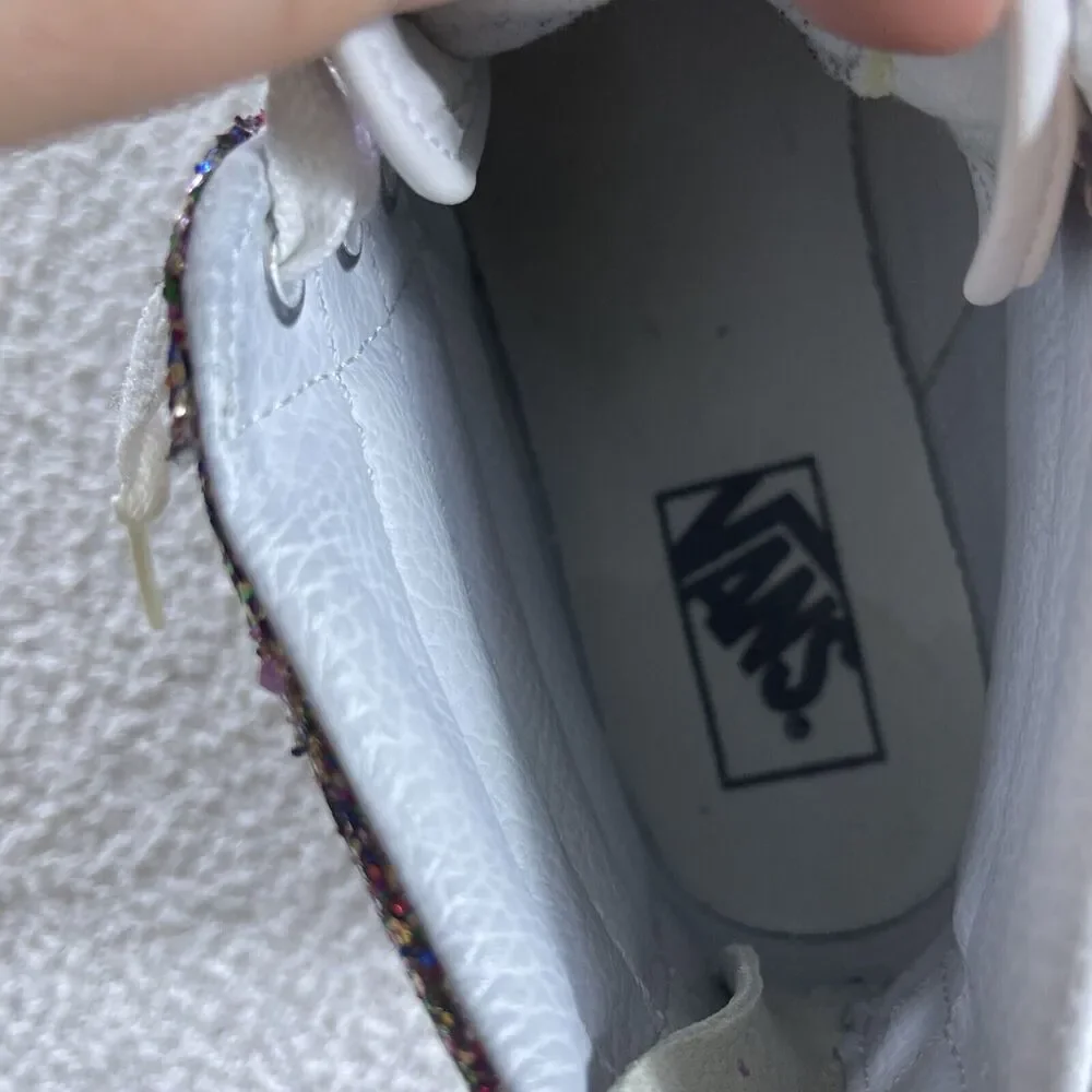 Vans Off Wall TheSK8-HI Slim Zip Sneaker TrueGlitter Women 10.5 Men 9 Unisex EUC - Picture 6 of 13